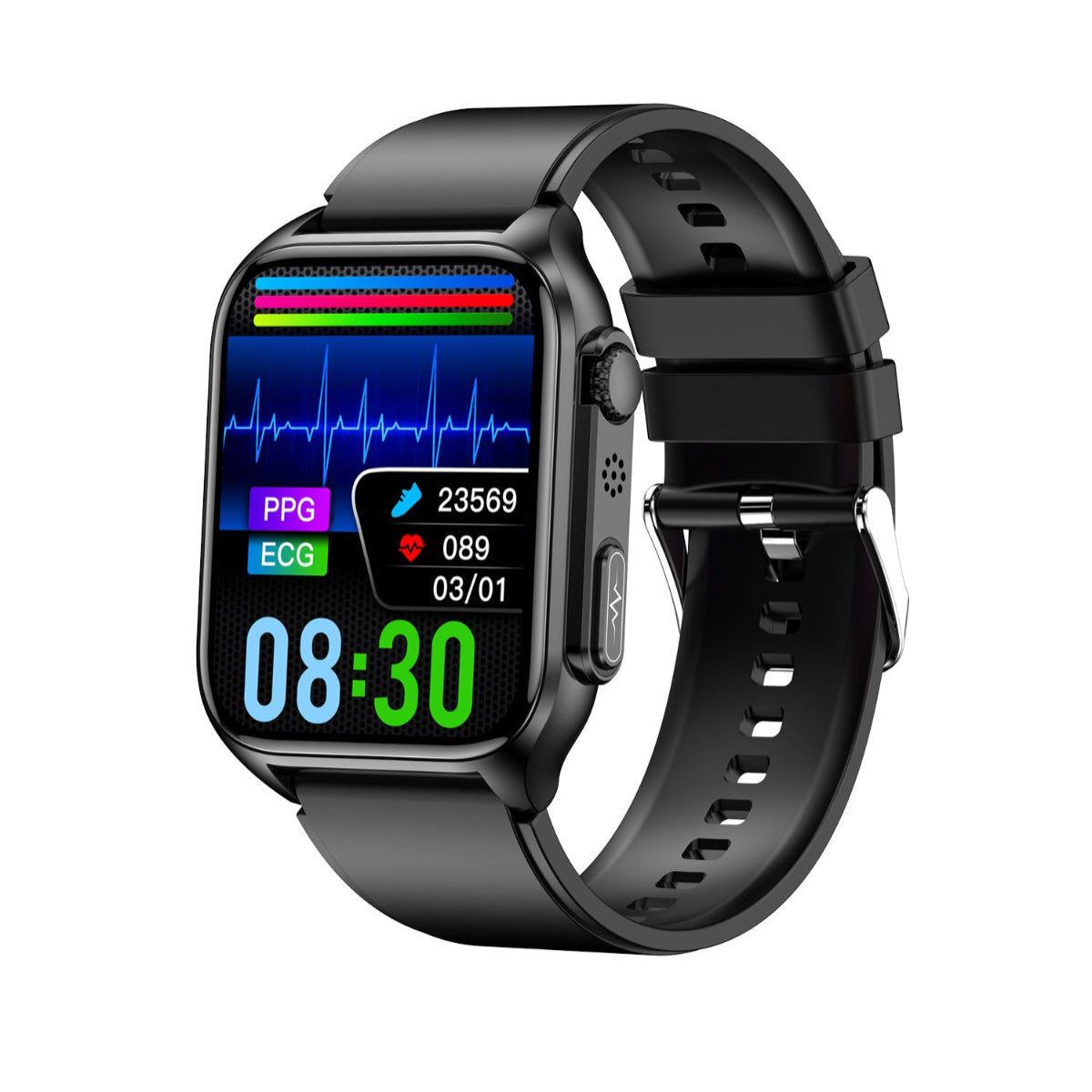 EA302 DeepFit Smart Watch - 1.96'' IPS Screen, Health Tracker, Bluetooth Calls, IP67 Waterproof