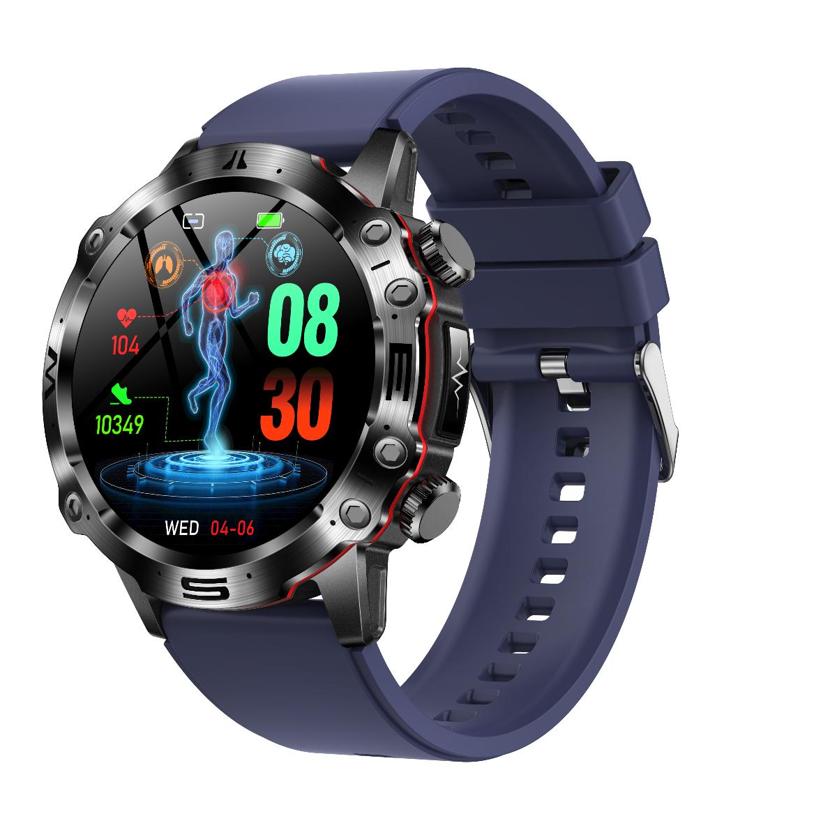 EA305 Smartwatch: 1.43" AMOLED, ECG, Glucose & BMI Health Tracking