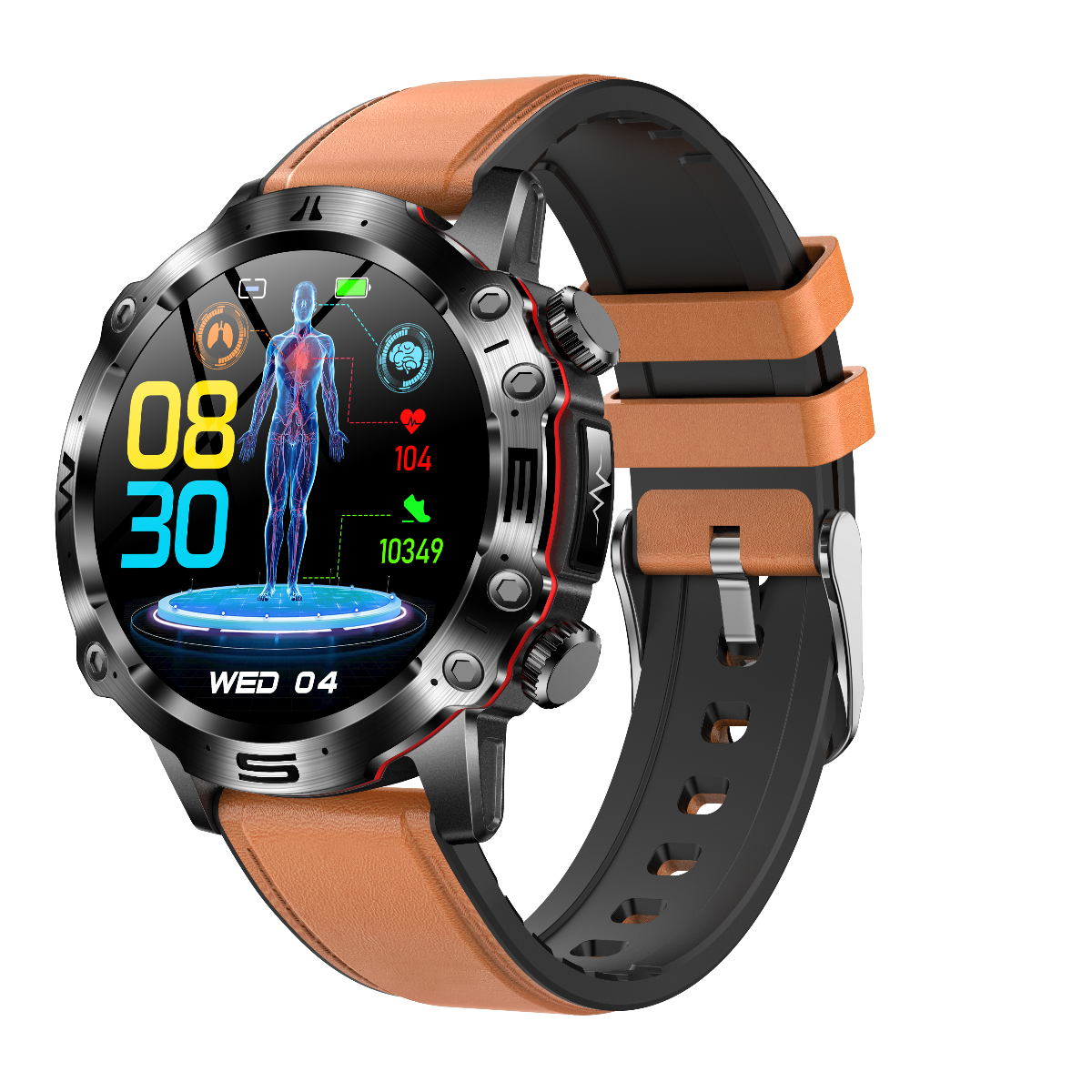 EA305 Smartwatch: 1.43" AMOLED, ECG, Glucose & BMI Health Tracking