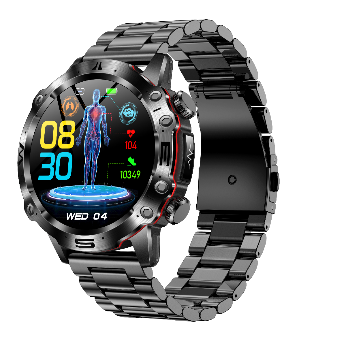 EA305 Smartwatch: 1.43" AMOLED, ECG, Glucose & BMI Health Tracking