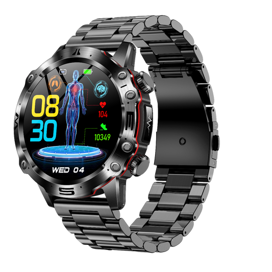 EA305 Smartwatch: 1.43" AMOLED, ECG, Glucose & BMI Health Tracking