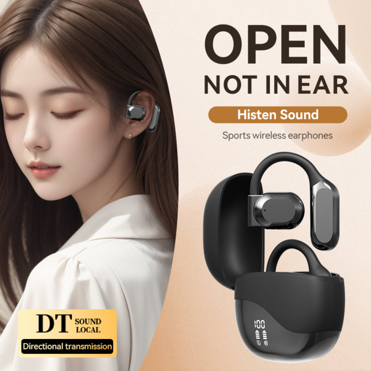 ES201 Bluetooth 5.3 Earbuds with 6-8H Playback, 300mAh Case, and EDR Support